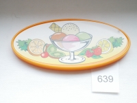 Playmobil Schild orange oval mit Eisdielenaufkleber aus 4134,5644