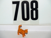 Playmobil Katze orange stehend, Kopf beweglich, Schwanz starr oben