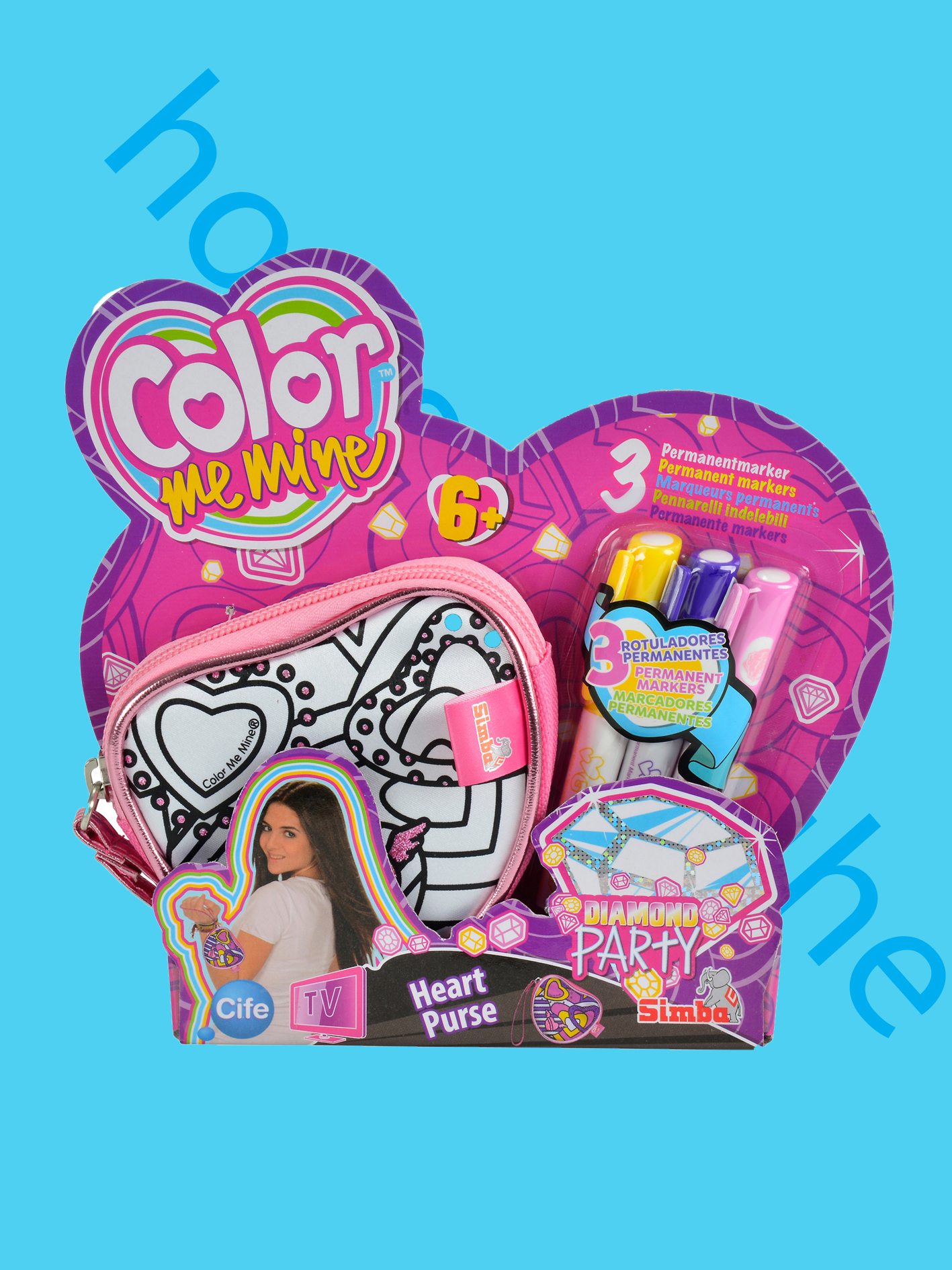 Color me mine Diamond Party Heart Purse